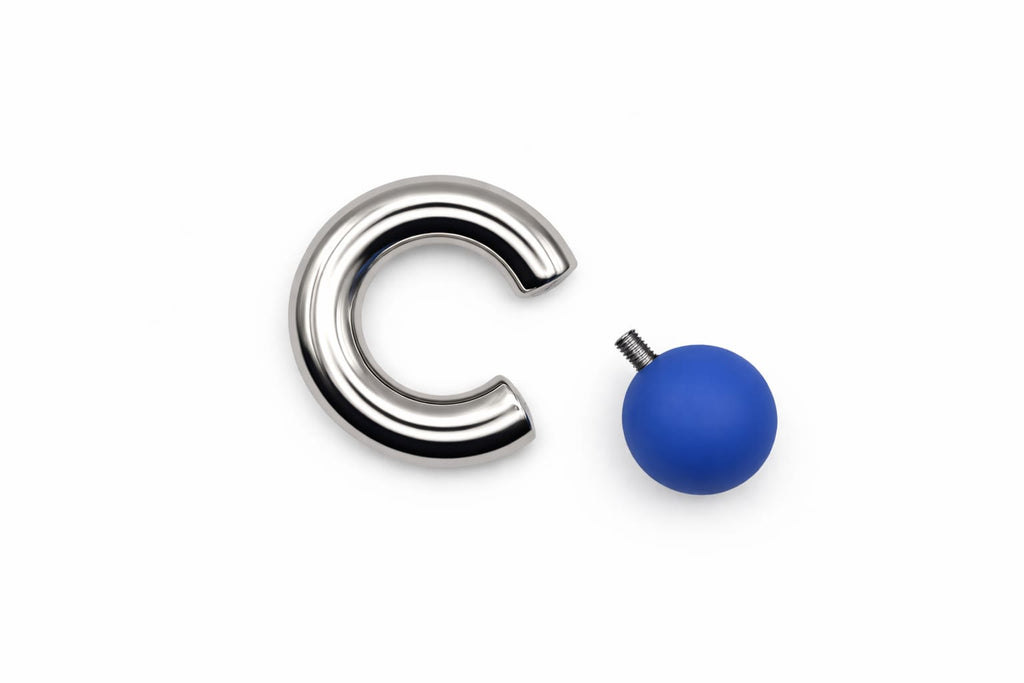 Bluemoon Mega Mini Monster Ring 8mm gauge | 15mm internal diameter | 16mm ball | 316L stainless steel