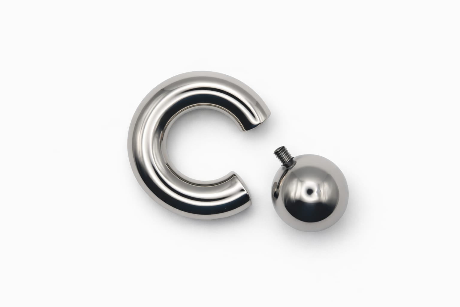 Mega Mini Monster Ring 8mm gauge | 15mm internal diameter | 16mm ball | 316L stainless steel