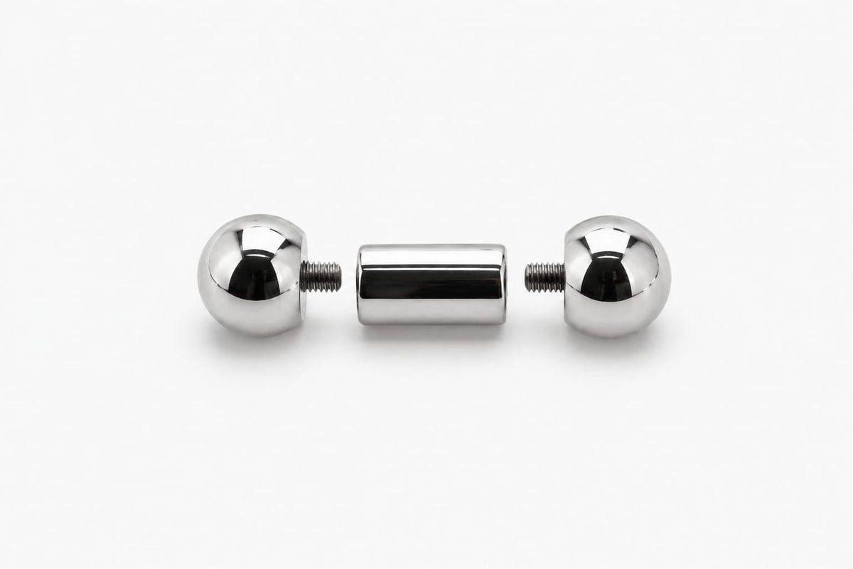 8mm gauge (0g) Barbell | Internally threaded 316L stainless steel body jewellery