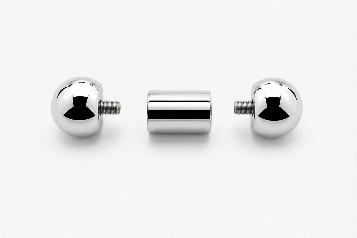 9mm gauge Barbell | Internally threaded 316L stainless steel body jewellery