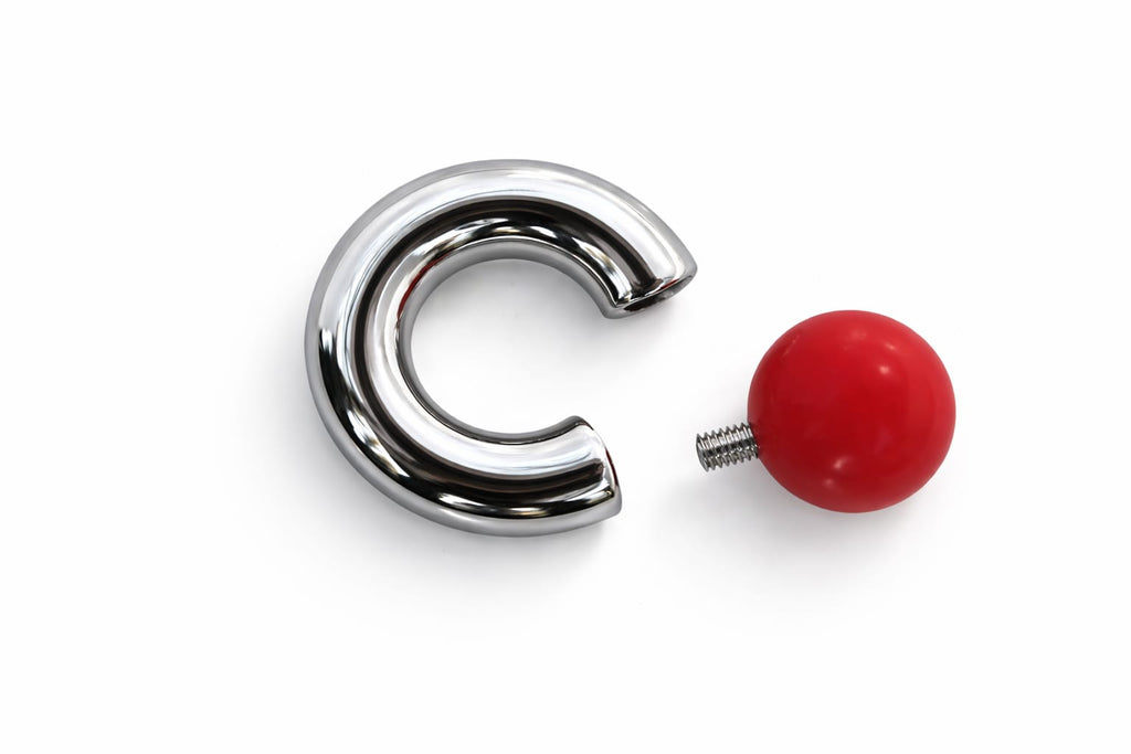 Fireball Mega Mini Monster Ring 8mm gauge | 12mm internal diameter | 15mm ball | 316L stainless steel